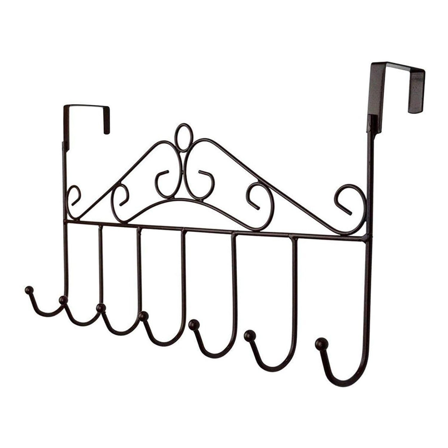9383 Over The Door Hanger Rack 7 Hooks Decorative Ognazier Hook Rack Stylish Door Hanger Door Hook Hangers with 7 Hooks,Metal Hanging Rack for Home Office Use 9383 Over The Door Hanger Rack 7 Hooks Decorative Ognazier Hook Rack Stylish Door Hanger Door Hook Hangers with 7 Hooks,Metal Hanging Rack for Home Office Use